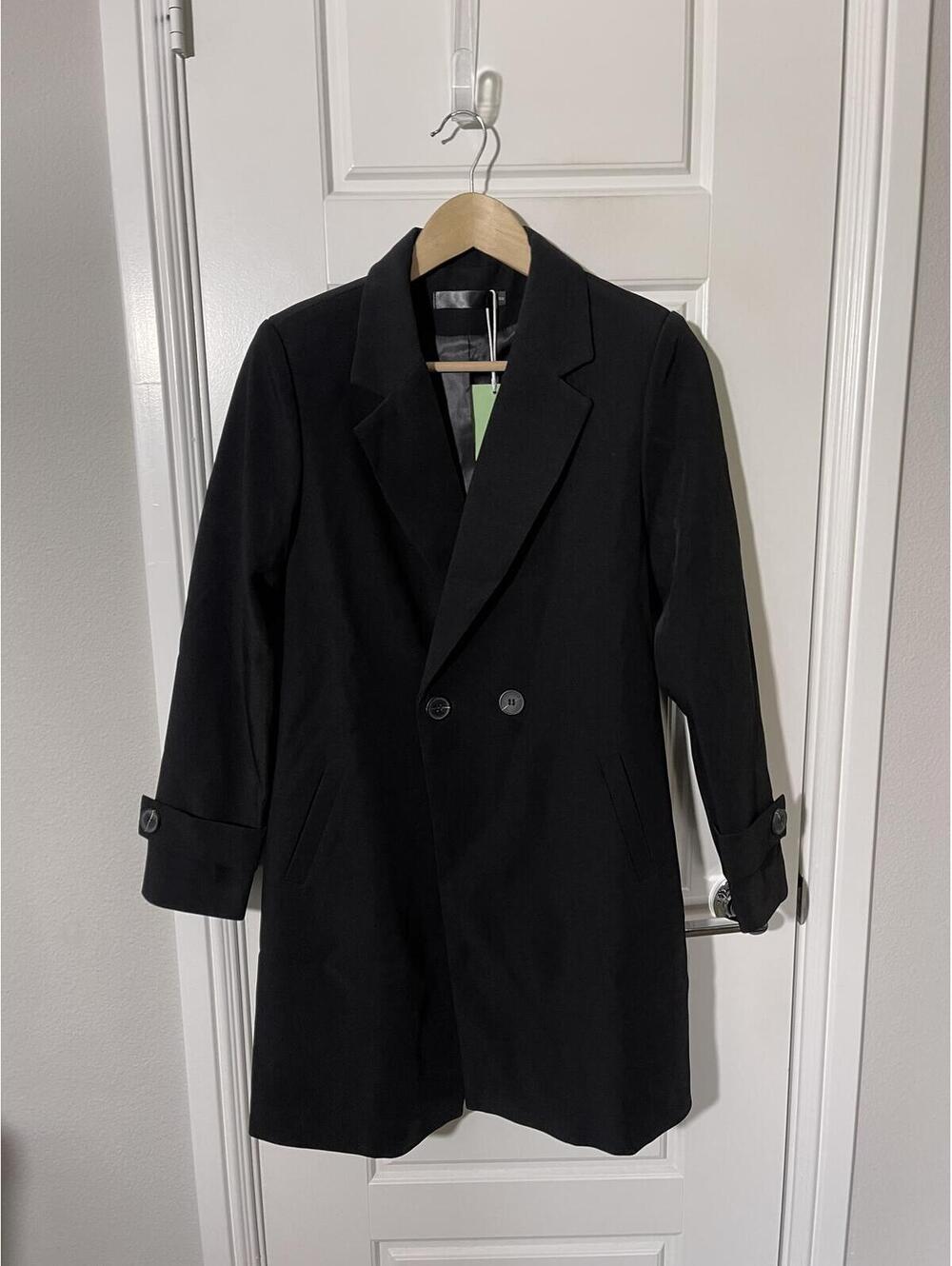 Women’s Pant Suits Size SM Black Long Jacket 2 Pieces W249
